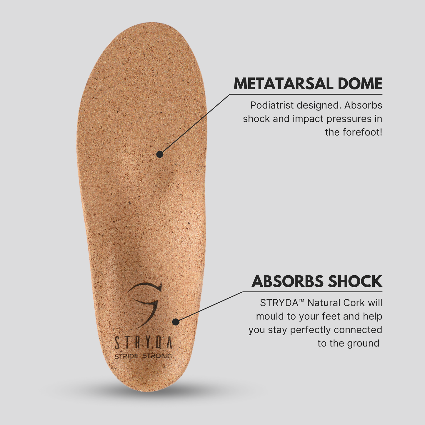 STRYDA Soles Comfort Cork Insoles